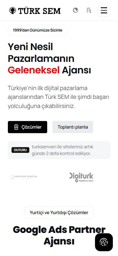 turksem.com'un telefondaki görünümü
