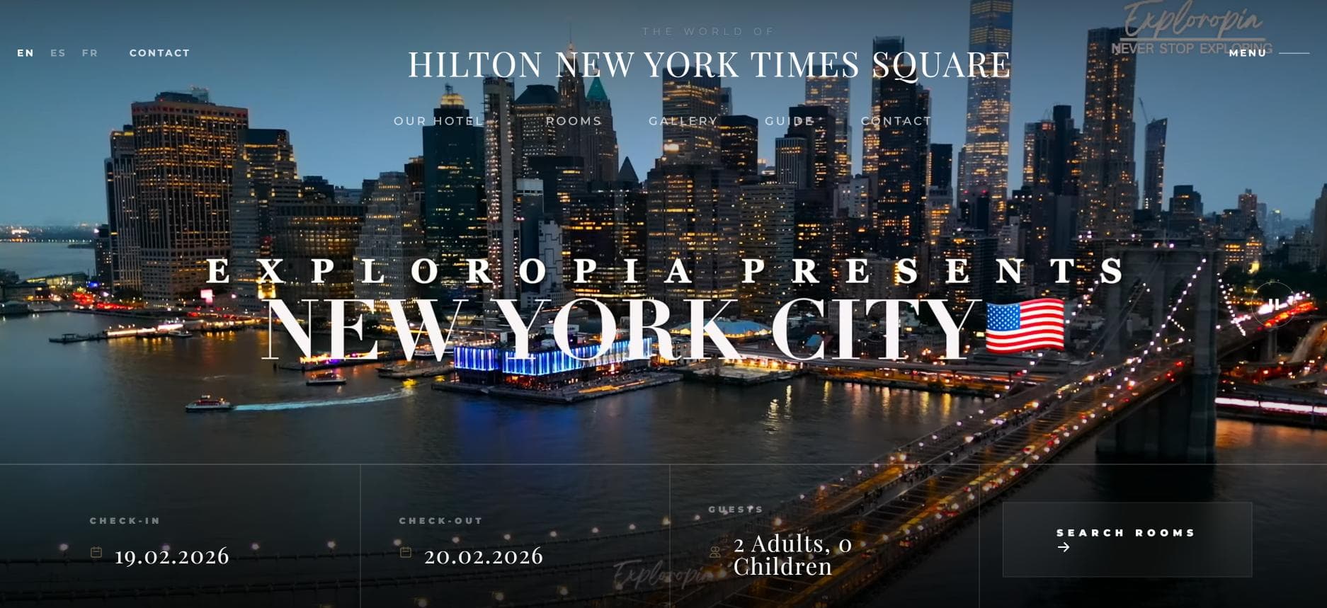 Cinematic Luxury · HotelWD otel sitesi teması