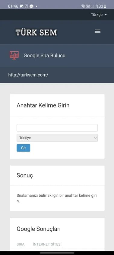 SEO Sıra Bulucu uygulaması ekran görüntüsü 2