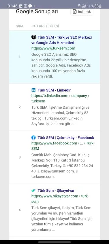SEO Sıra Bulucu uygulaması ekran görüntüsü 5