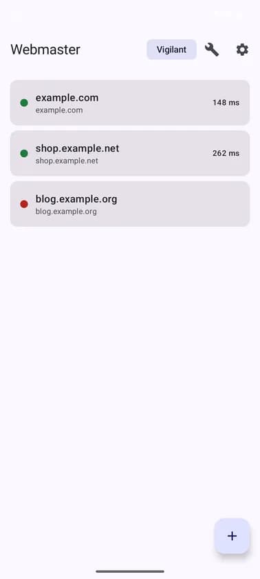 Webmaster uygulaması ekran görüntüsü 1