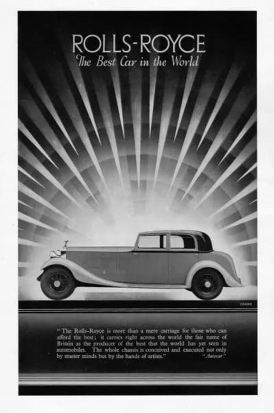 Die klassische Rolls-Royce-Anzeige: ein Beleg für Qualität
