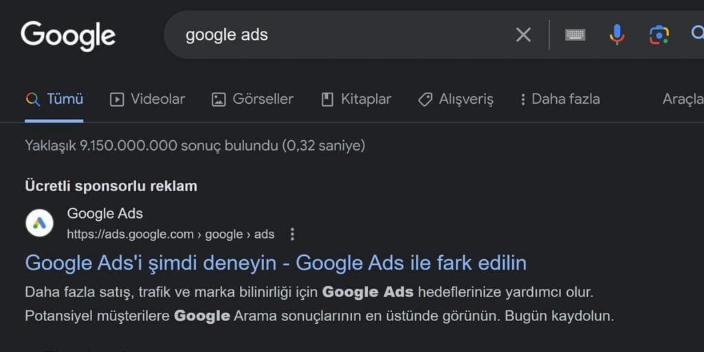 A paid Sponsored ad at the very top of a Google search results page
